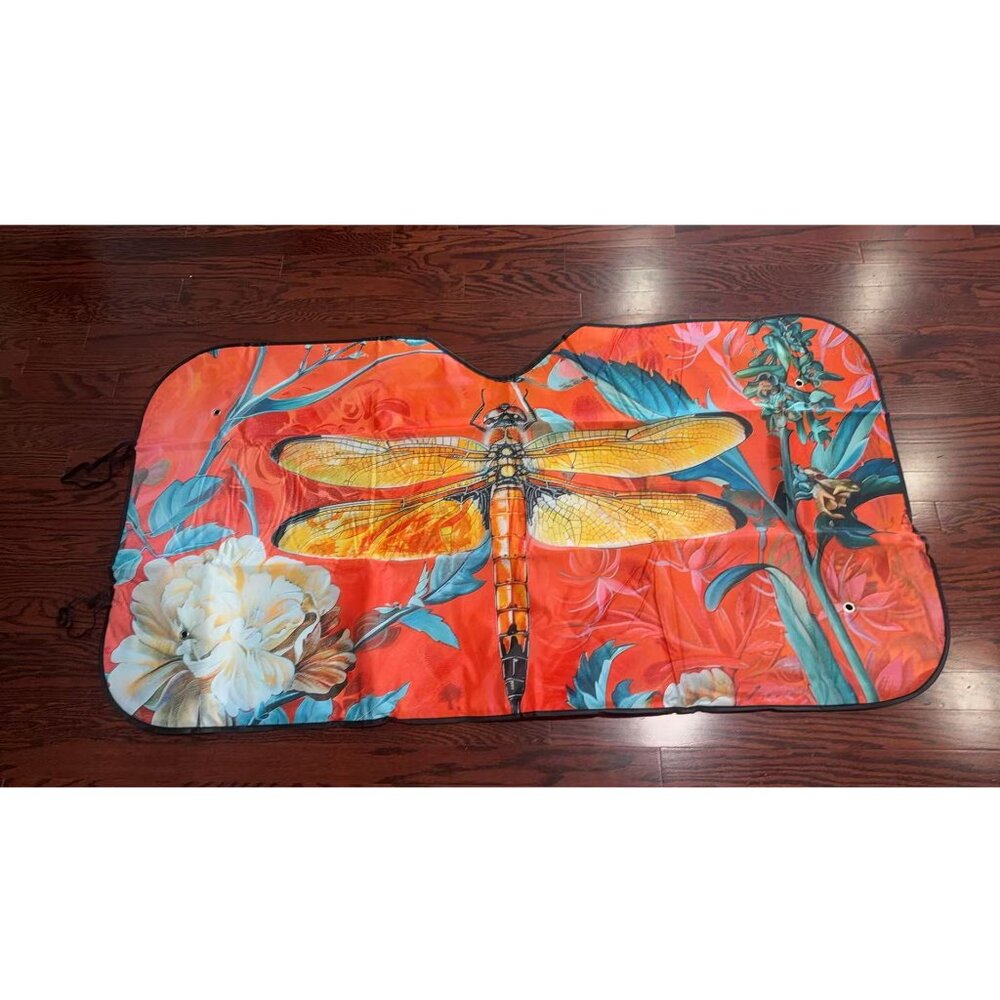 1pc Stylish Dragonfly Dream Print Car Sunshade  140 * 76 CM